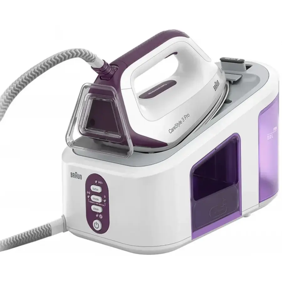 مكواة البخار بروان  BRAUN IS 3155 VI CareStyle 3 Pro ذات المحطة البخارية 2400 واط أبيض / ليلا