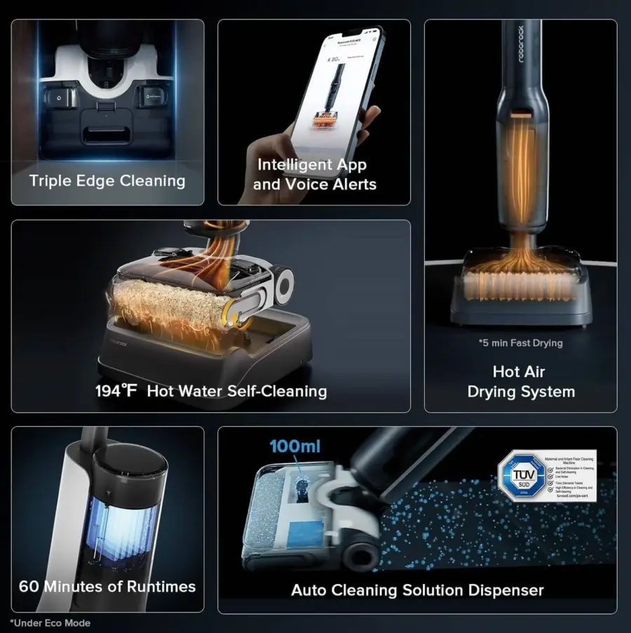 Roborock F25 Combo  مكنسة كهربائية رطبة  + مكنسة جافة / 5‑في‑1 (شفط + مسح + تشطيف)