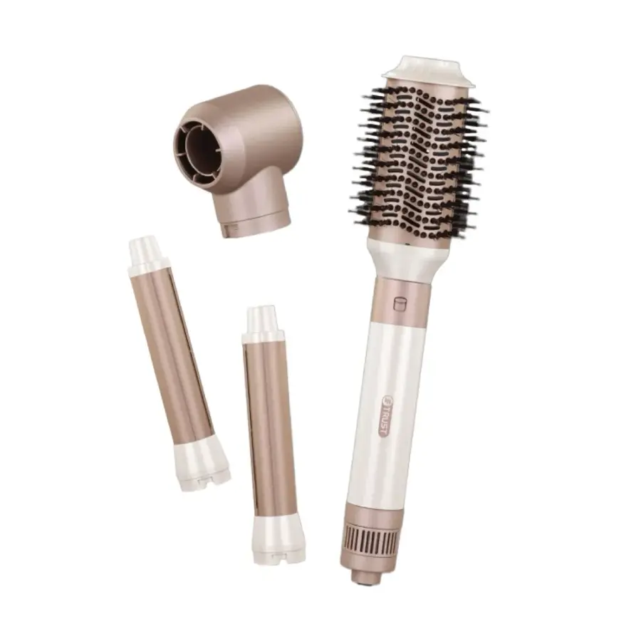 ترست مصفف شعر 4 في 1 Julie Air Flix بقدرة 1000 واط لون لؤلؤي وذهبي