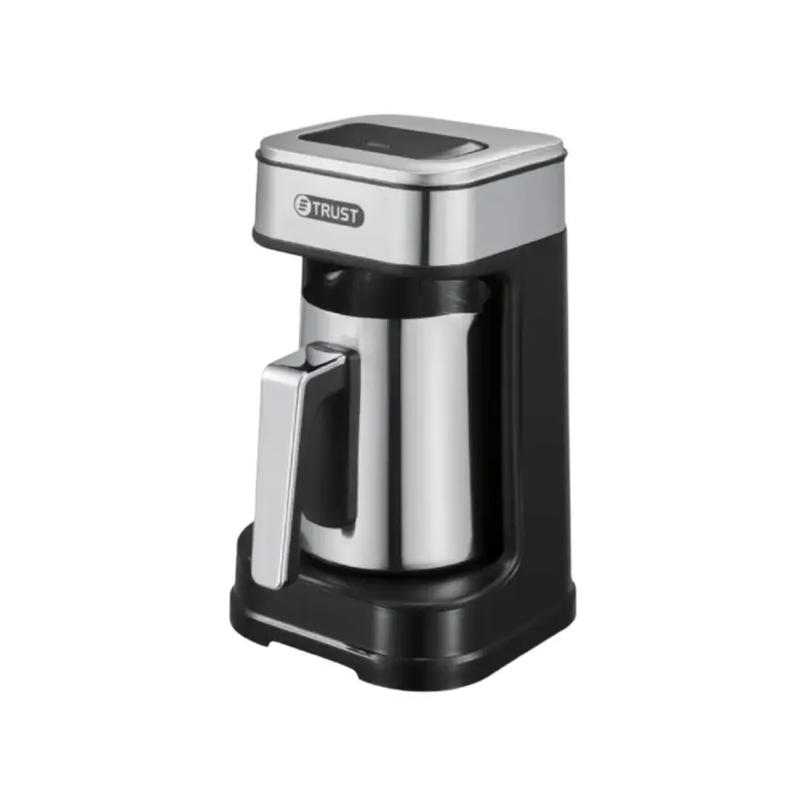 ترست ماكينة قهوة تركية مفردة سعة 250 مل لون أسود وستانلس ستيل
