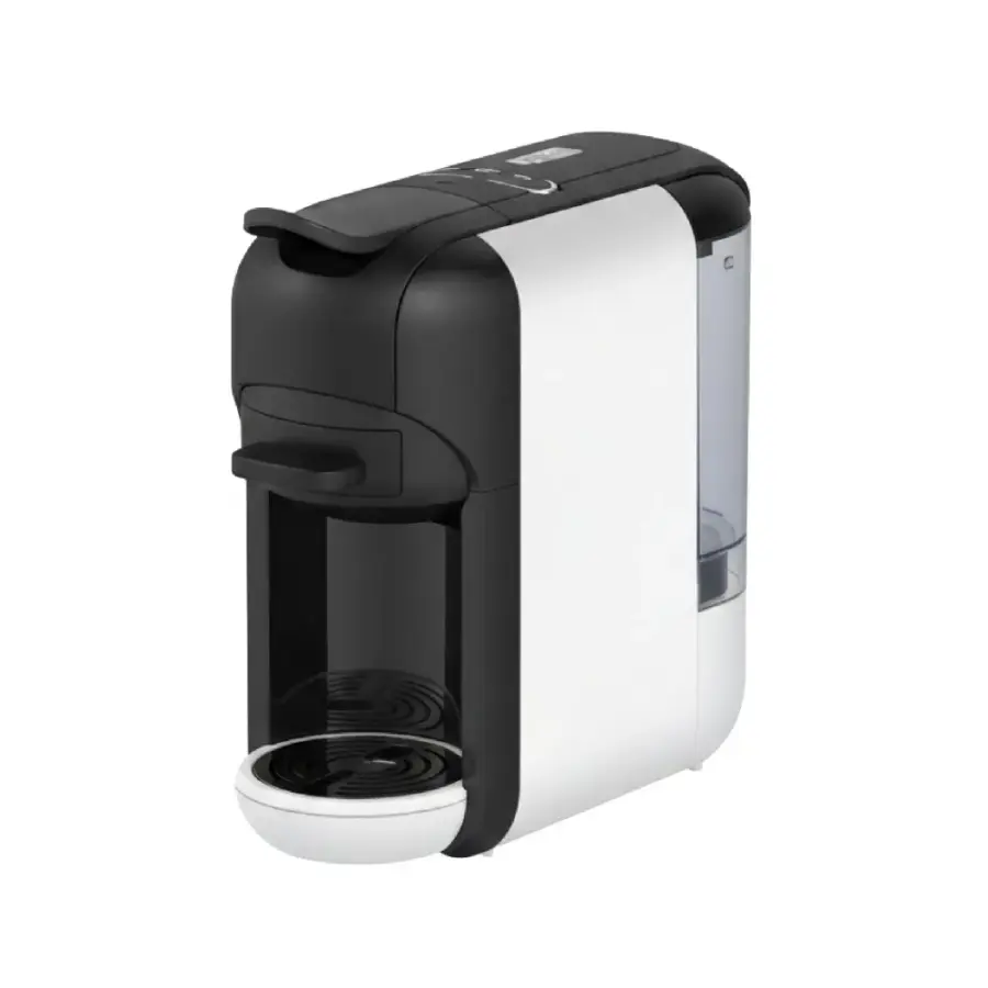 ترست آلة تحضير القهوة إسبرسو بالكبسولات ضغط 19 بار بقدرة 1450 واط لون أبيض وأسود