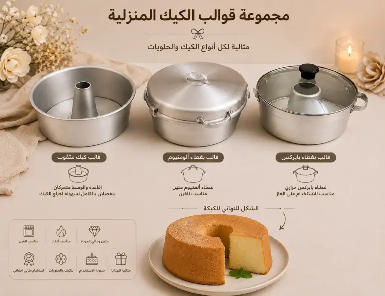 قوالب المنيوم للكيك المنزلي