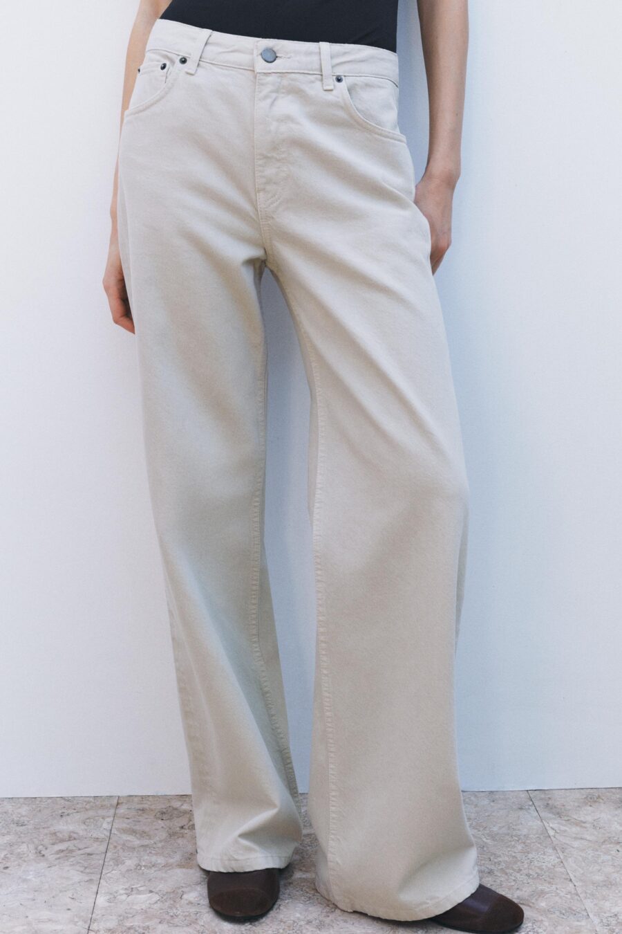 ZW COLLECTION WIDE-LEG MID-RISE JEANS