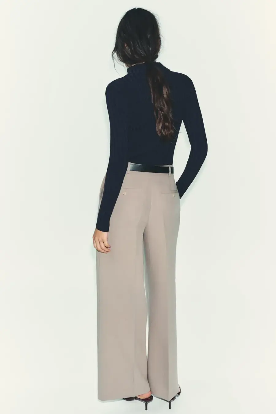 STRAIGHT-LEG DARTED TROUSERS WITH BELT