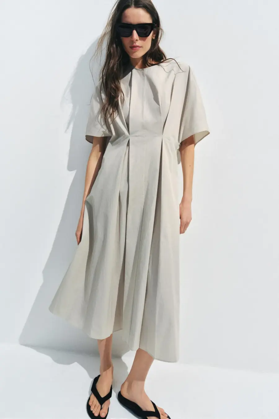 ZW COLLECTION POPLIN PLEATED DRESS