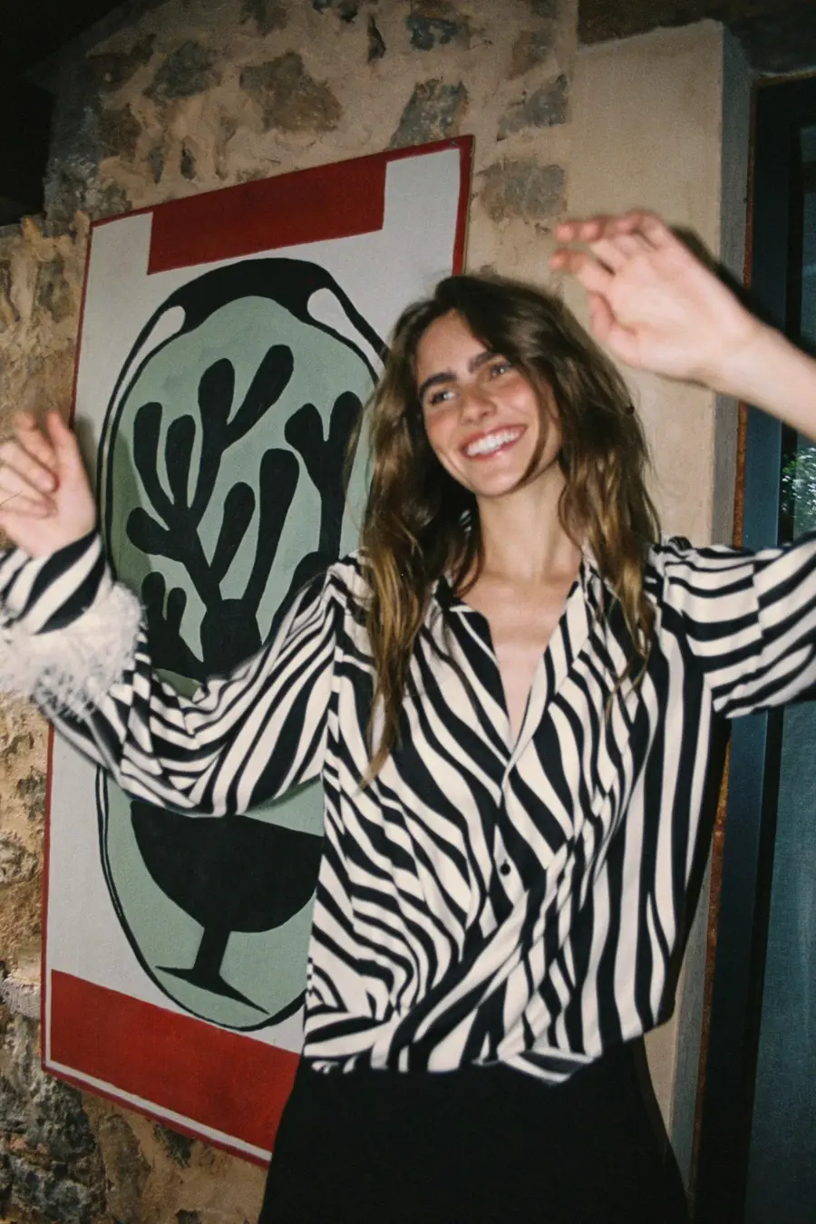 ANIMAL PRINT FEATHER SHIRT
