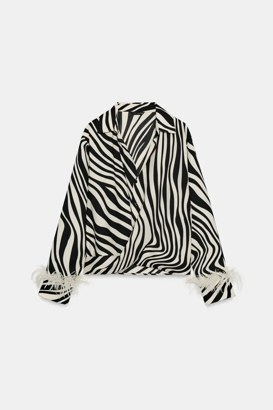 ANIMAL PRINT FEATHER SHIRT