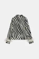 ANIMAL PRINT FEATHER SHIRT