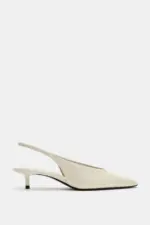 LEATHER KITTEN-HEEL SHOES