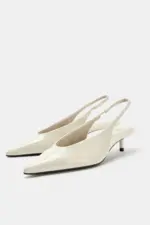 LEATHER KITTEN-HEEL SHOES