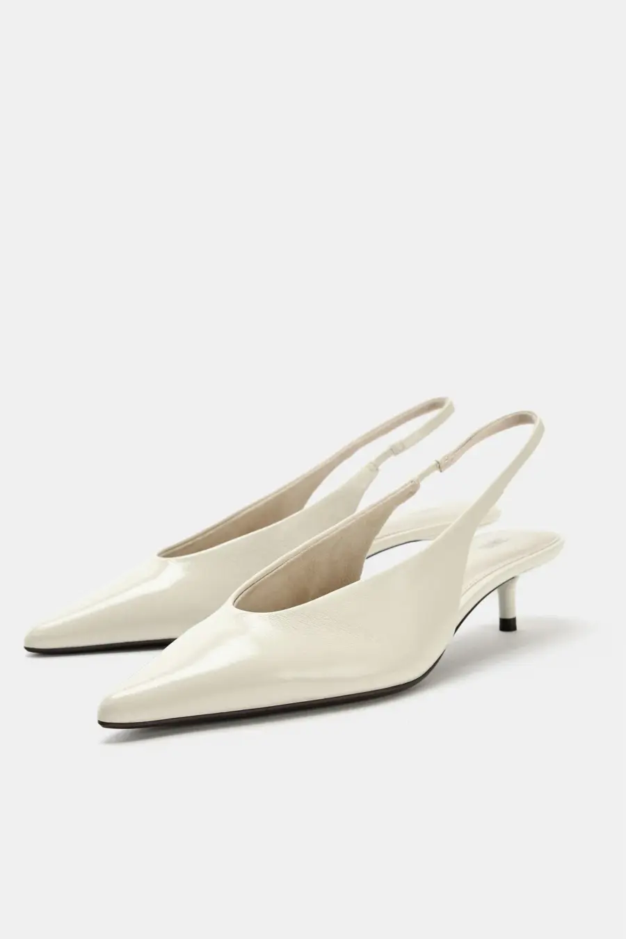 LEATHER KITTEN-HEEL SHOES