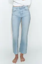 TRF HIGH-WAIST CROPPED FLARE JEANS