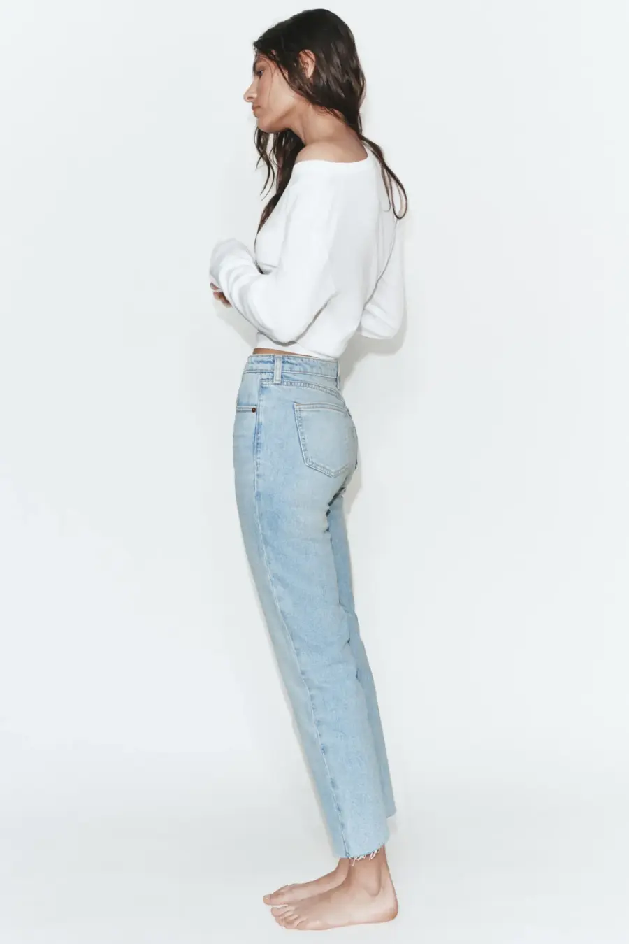 TRF HIGH-WAIST CROPPED FLARE JEANS