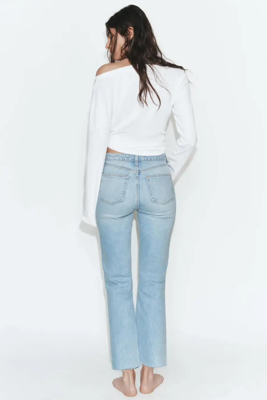 TRF HIGH-WAIST CROPPED FLARE JEANS