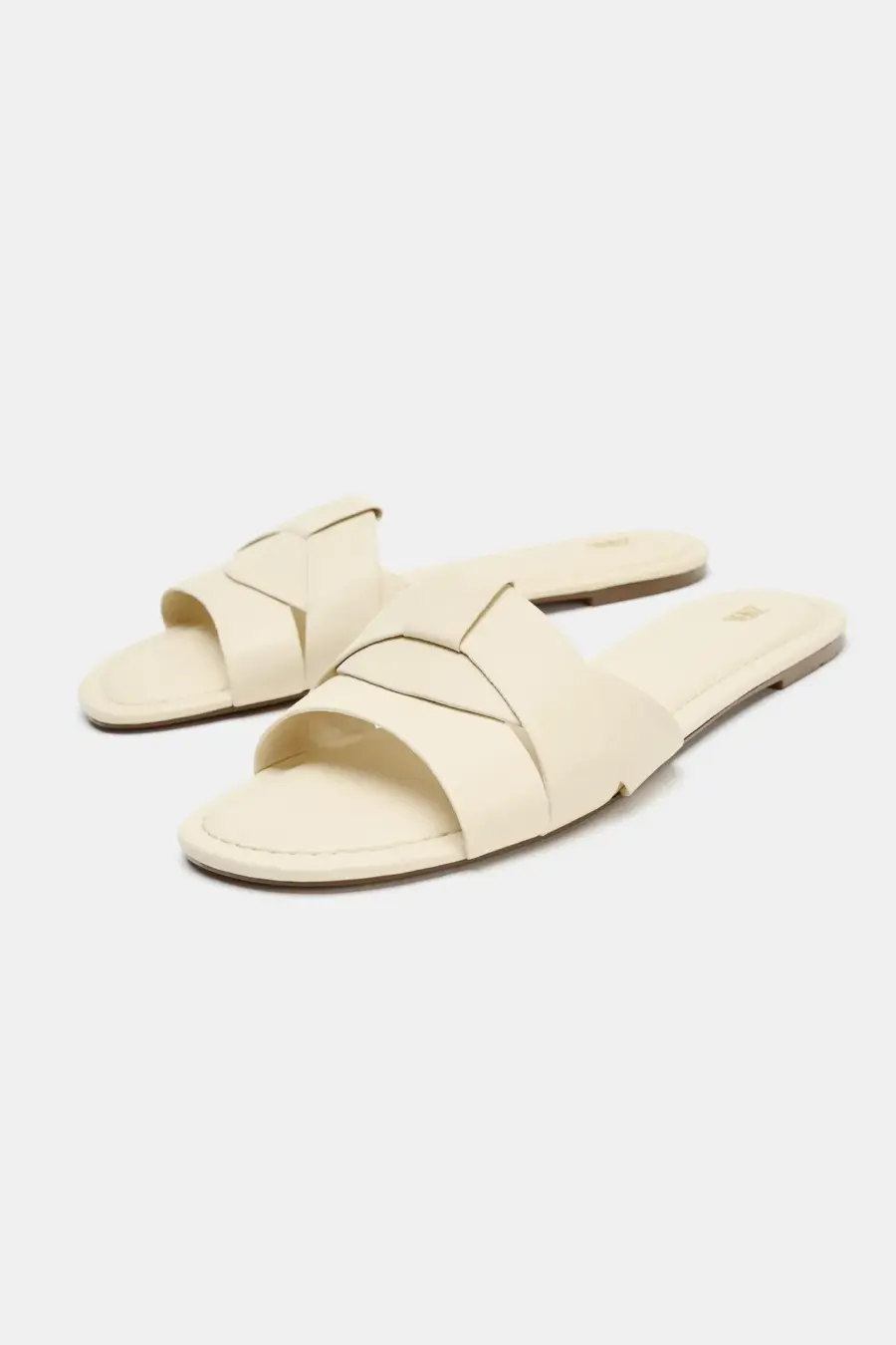 CROSSED FLAT LEATHER SANDALS