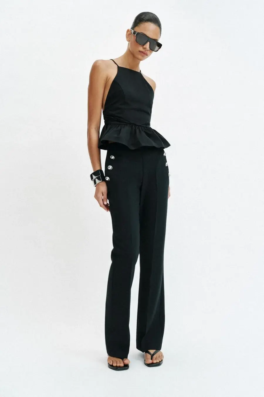 FLARE TROUSERS WITH BUTTONS