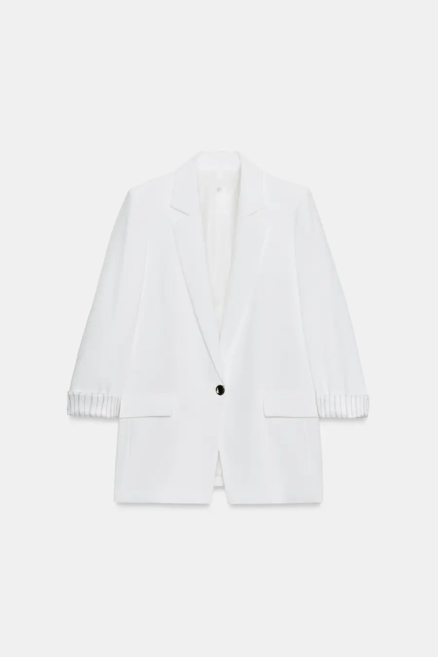 BLAZER WITH ROLLED-UP PRINTED CUFFS
