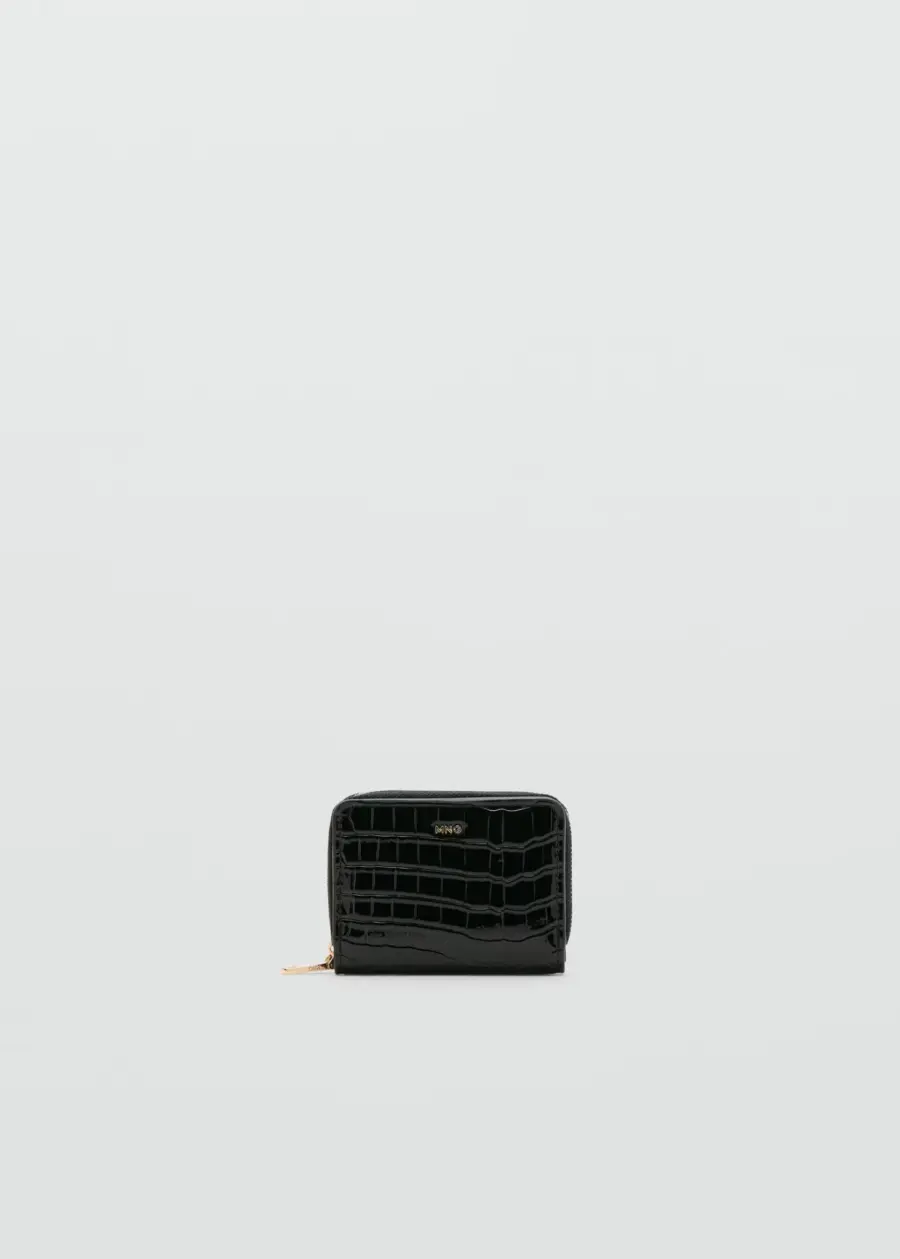 Medium glossy croc wallet
