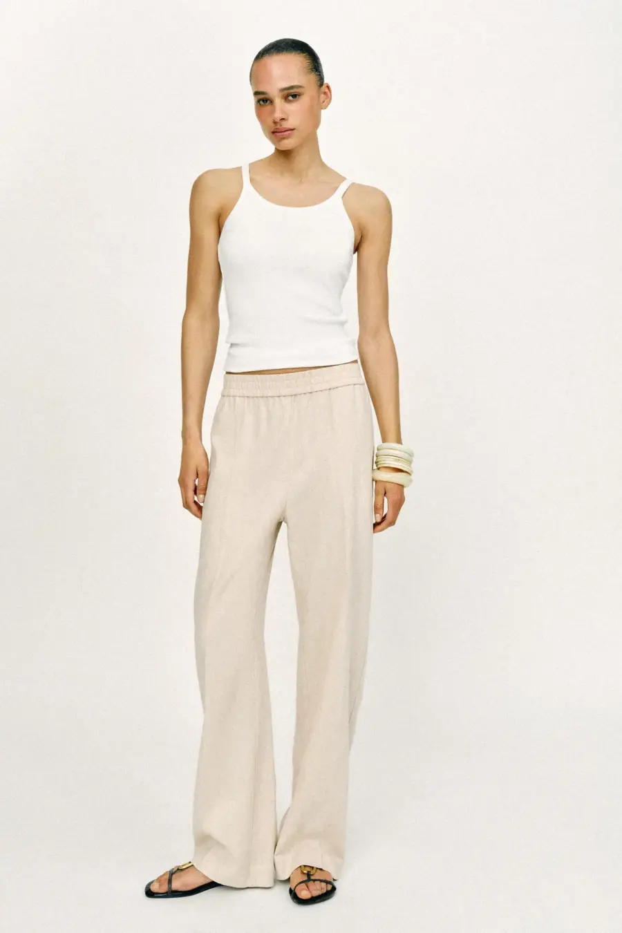 STRAIGHT TROUSERS WITH LINEN