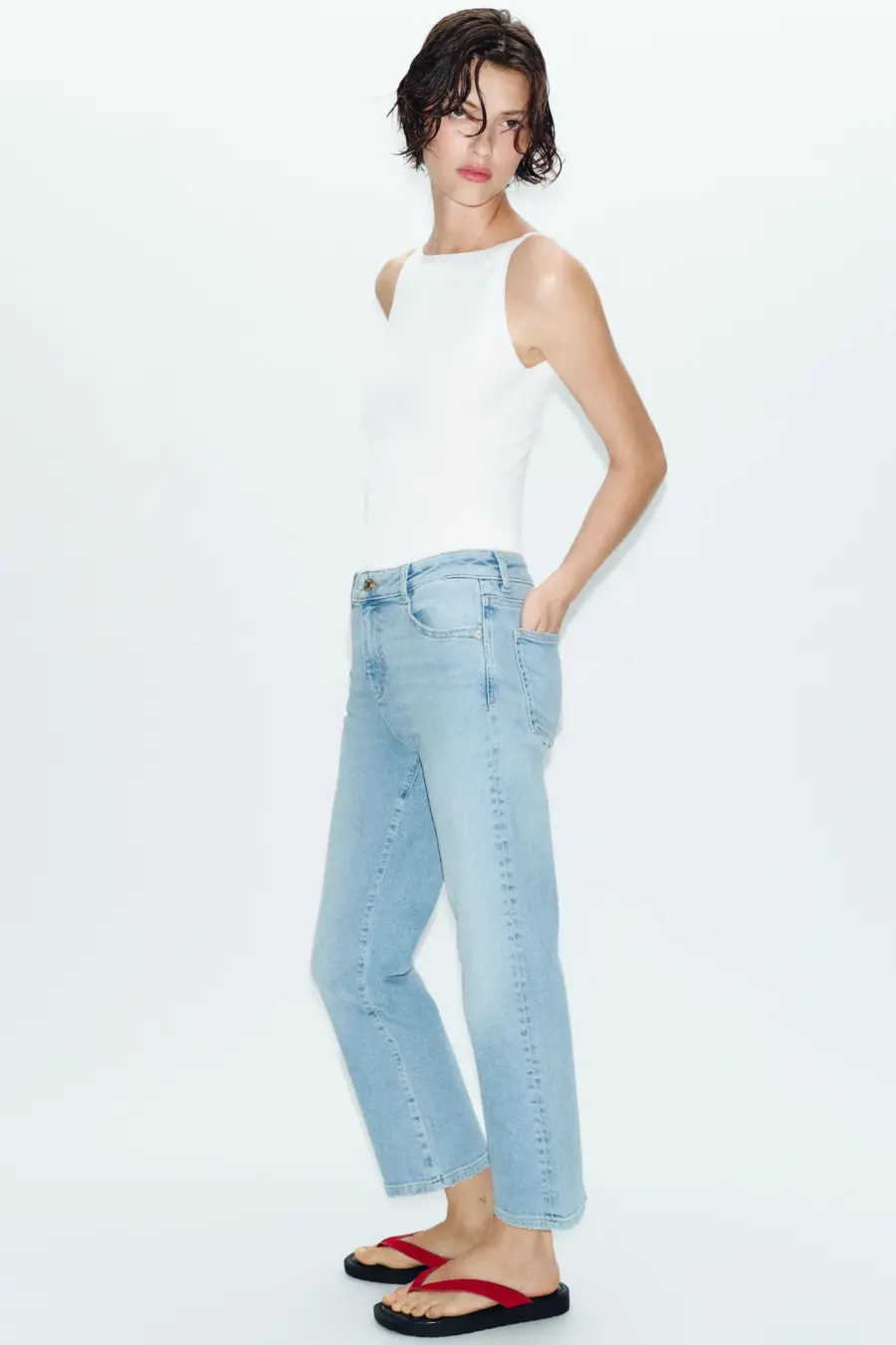 Z1975 HIGH-WAIST MINI bell bottom JEANS