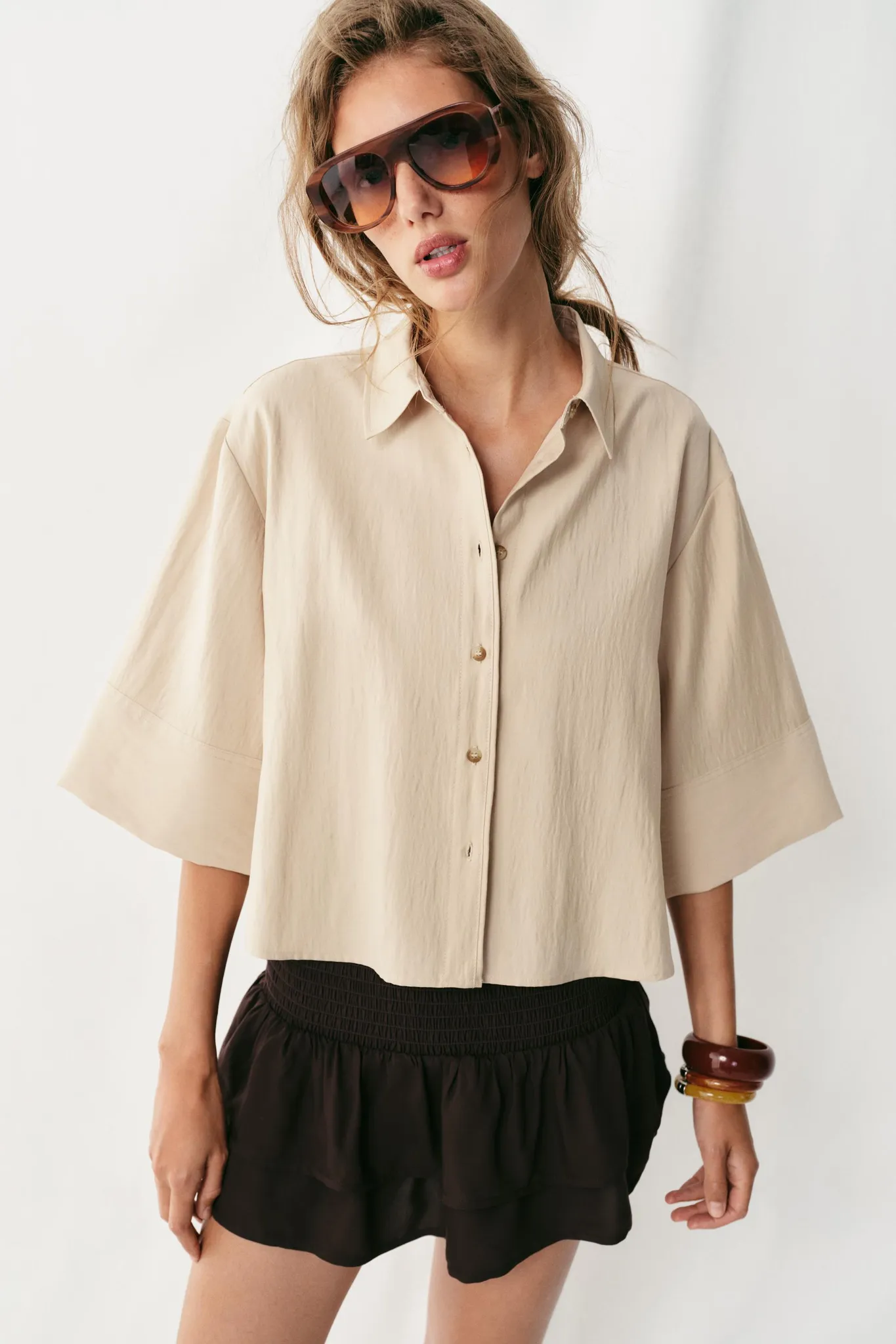 SHORT SHIRT WITH WIDE SLEEVES