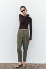 DARTED TROUSERS WITH BELT
