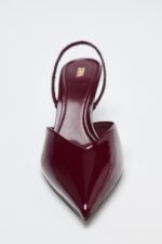 PATENT-EFFECT SLINGBACK SHOES