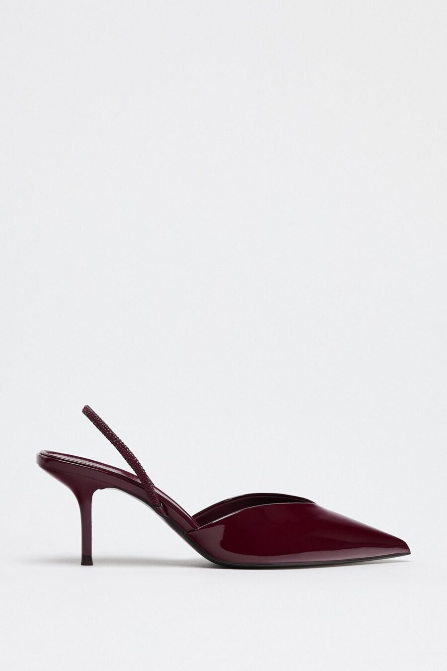 PATENT-EFFECT SLINGBACK SHOES