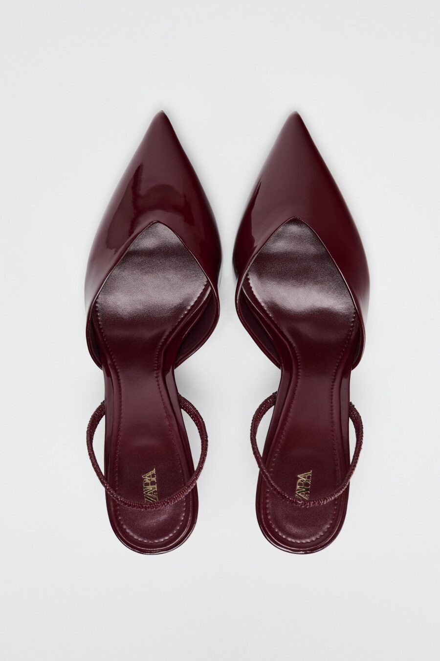 PATENT-EFFECT SLINGBACK SHOES
