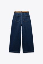 Z1975 WIDE-LEG CROPPED HIGH-WAIST BELTED JEANS