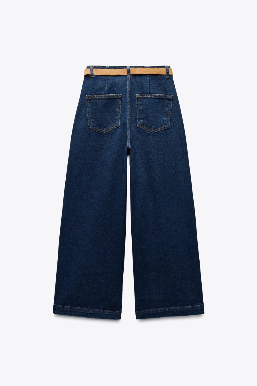 Z1975 WIDE-LEG CROPPED HIGH-WAIST BELTED JEANS