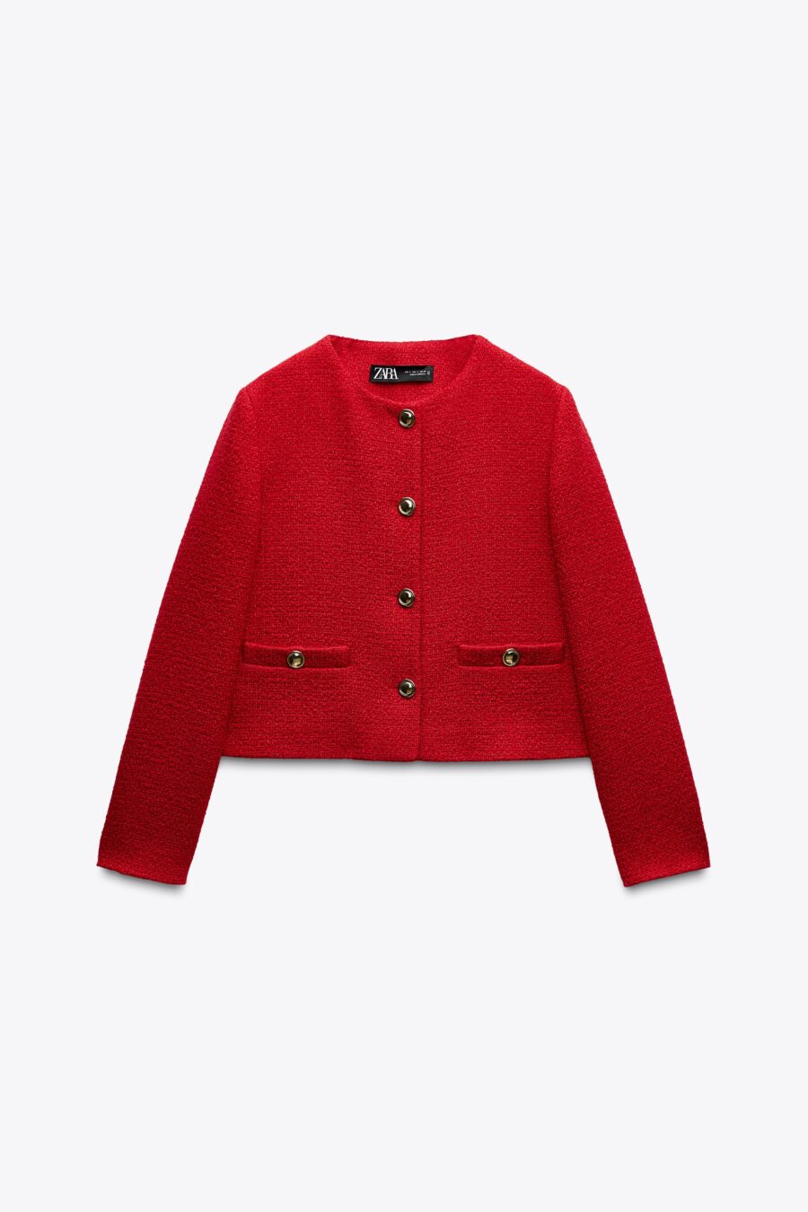 TEXTURED BLAZER WITH GOLDEN BUTTON DETAIL