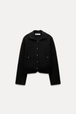 PLAIN KNIT POLO NECK JACKET