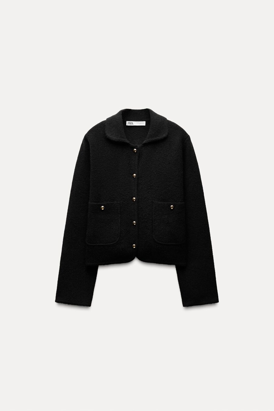 PLAIN KNIT POLO NECK JACKET