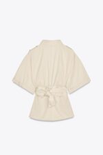 BELTED SHIRT WITH SHOULDER TABS