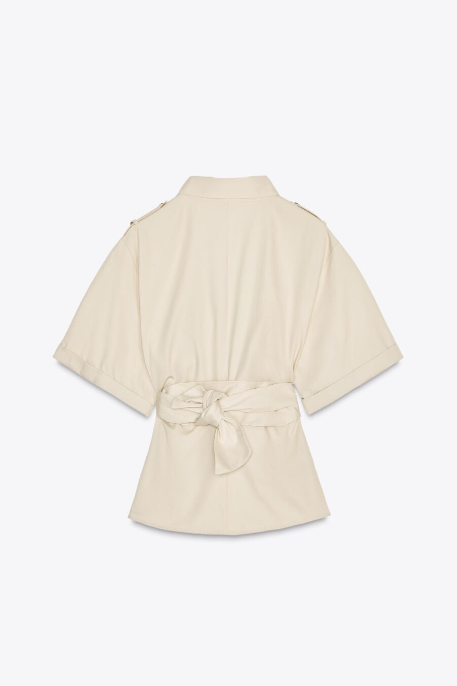 BELTED SHIRT WITH SHOULDER TABS