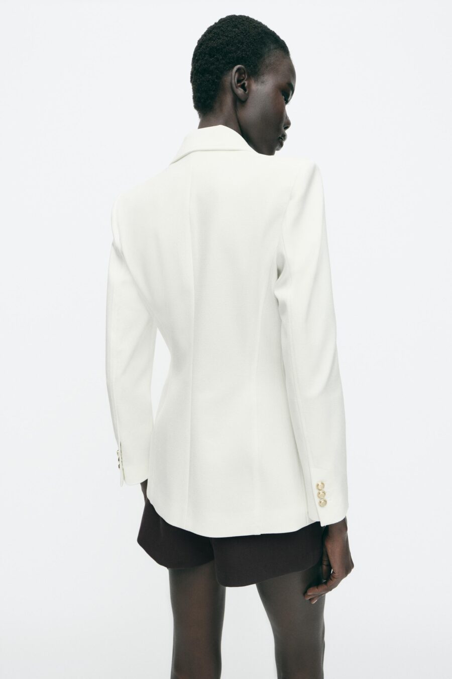 FITTED BLAZER WITH SHOULDER PADS