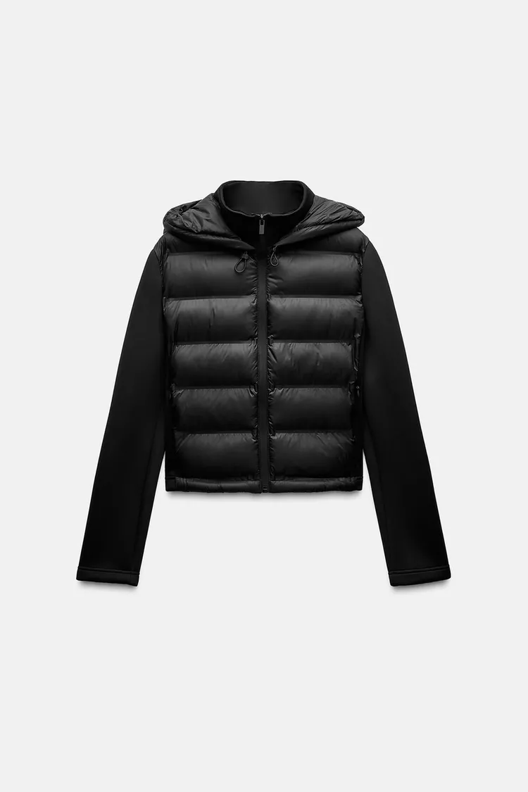 NEOPRENE-EFFECT PADDED JACKET