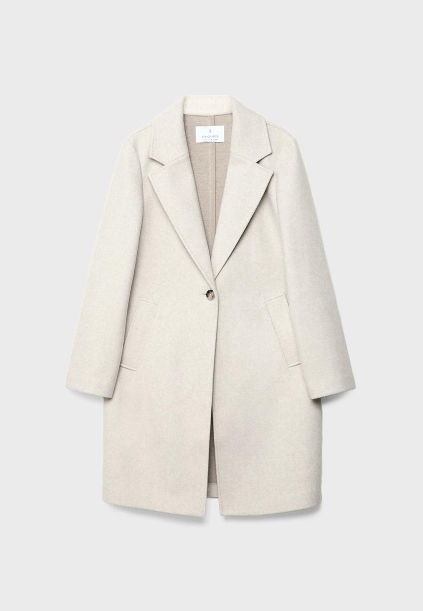 Soft touch midi coat with buttons