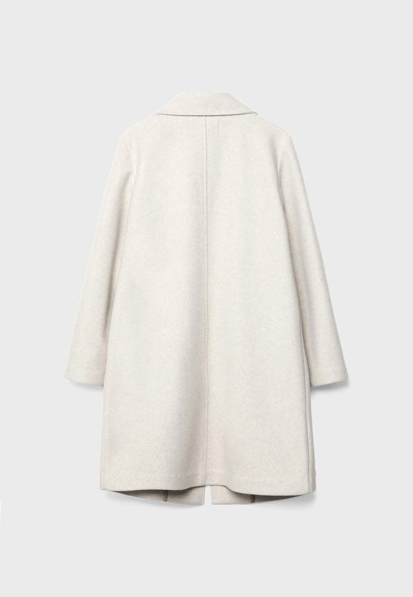 Soft touch midi coat with buttons