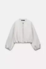 SOFT BOMBER JACKET WITH ELASTIC TRIMS