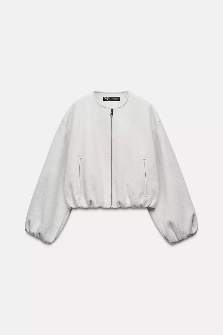 SOFT BOMBER JACKET WITH ELASTIC TRIMS