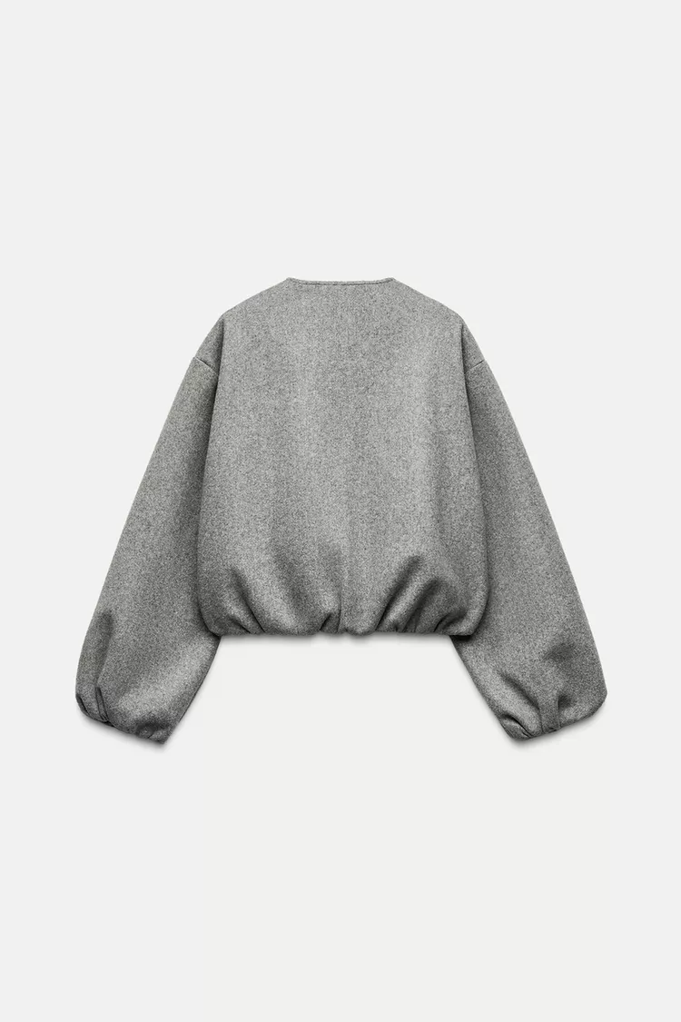 SOFT BOMBER JACKET WITH ELASTIC TRIMS