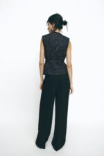 TEXTURED WAISTCOAT WITH BELT