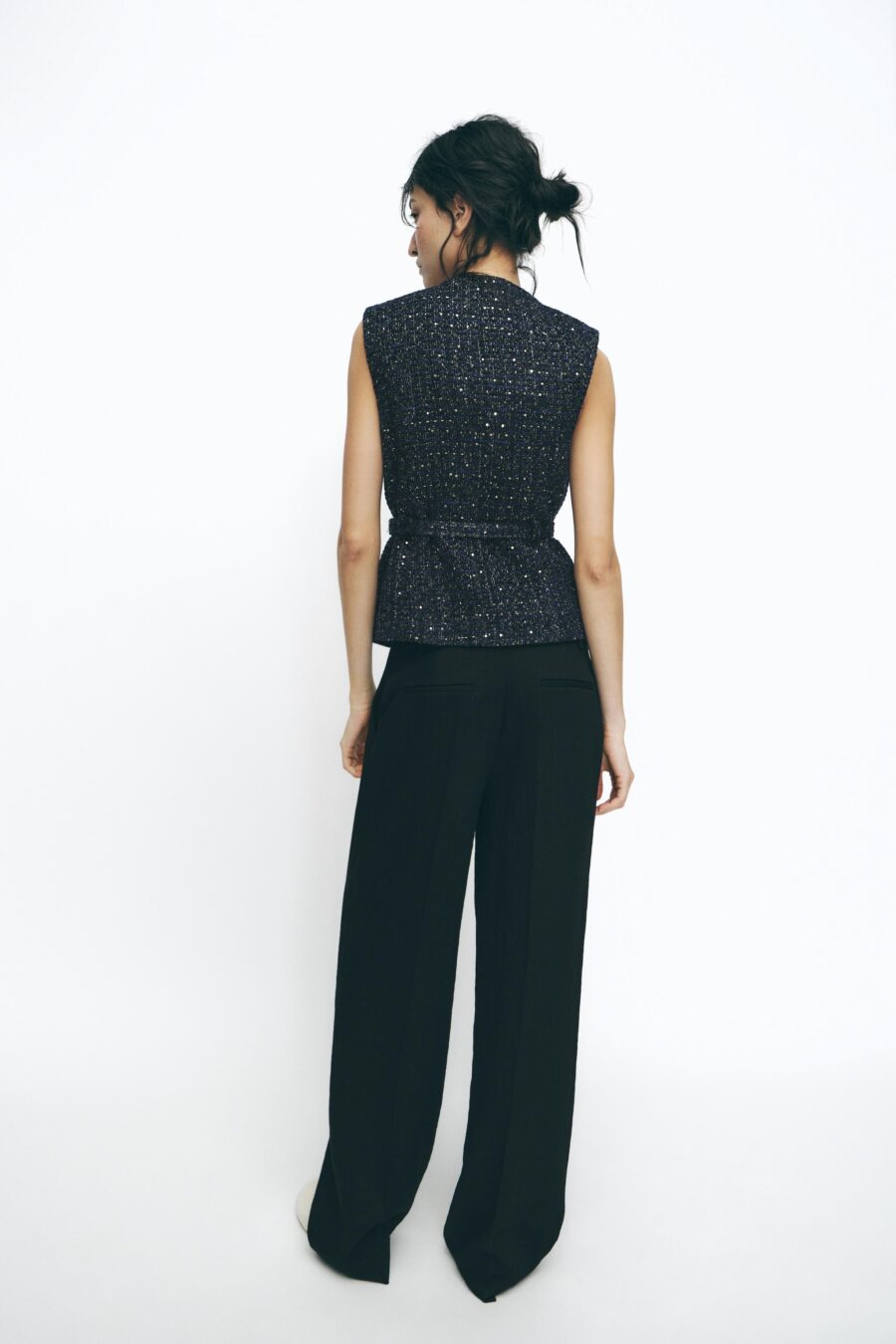 TEXTURED WAISTCOAT WITH BELT