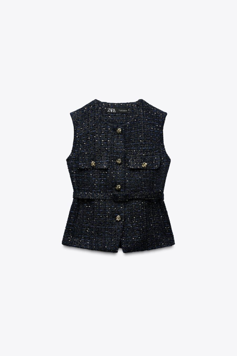 TEXTURED WAISTCOAT WITH BELT