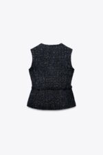 TEXTURED WAISTCOAT WITH BELT