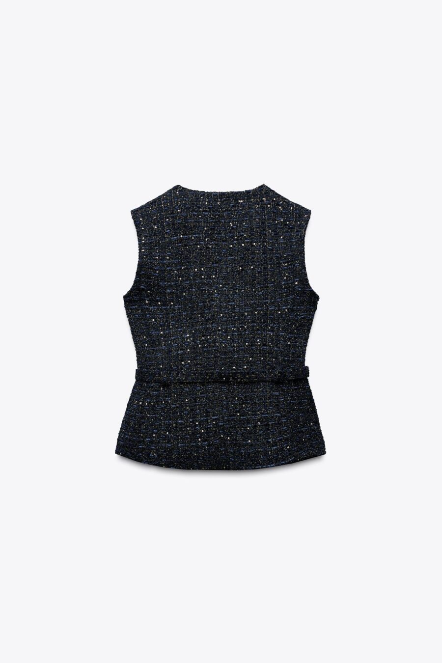 TEXTURED WAISTCOAT WITH BELT