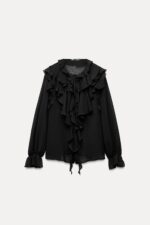 CREPE RUFFLE SHIRT