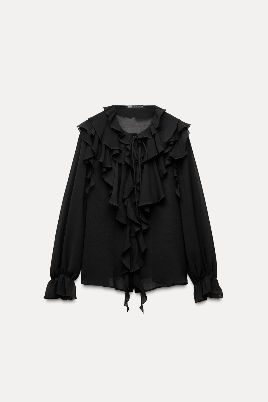 CREPE RUFFLE SHIRT
